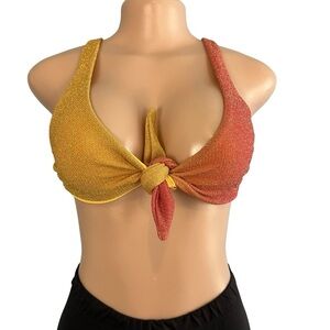 Beach Riot Ombre Metallic Twist Bikini Top